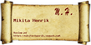 Mikita Henrik névjegykártya
